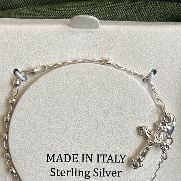 Brand New Sterling Silver Cross Bracelet Religious Christian Jesus Made in Italy - Picture 4 of 14